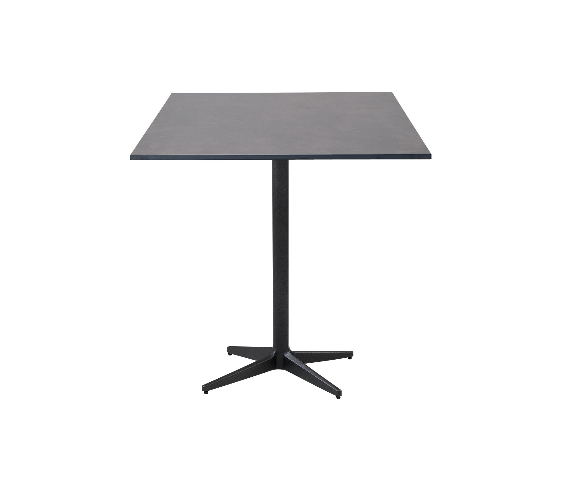 Modern square table with a sleek surface and a central pedestal base, ideal for various settings and gatherings.