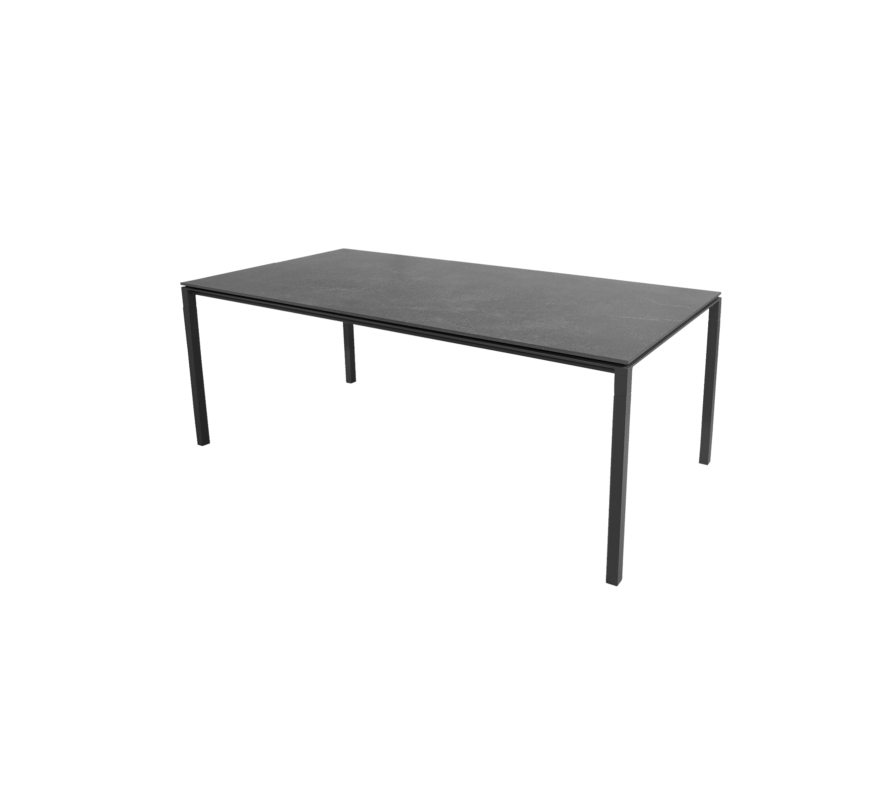 A sleek, modern table featuring a flat surface supported by slender legs, designed for versatile use in various settings.