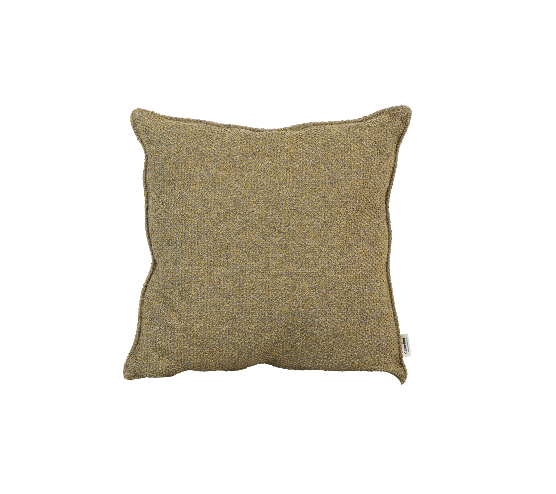 Textured square cushion in a warm, earthy tone, perfect for adding comfort and style to any setting.