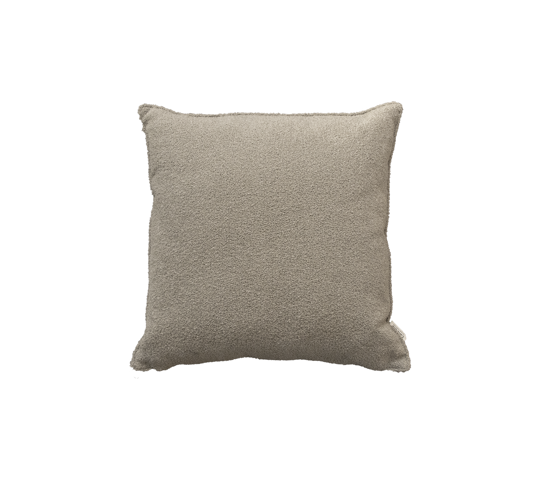 Textured square cushion in a neutral beige shade, designed for comfort and style in any setting.