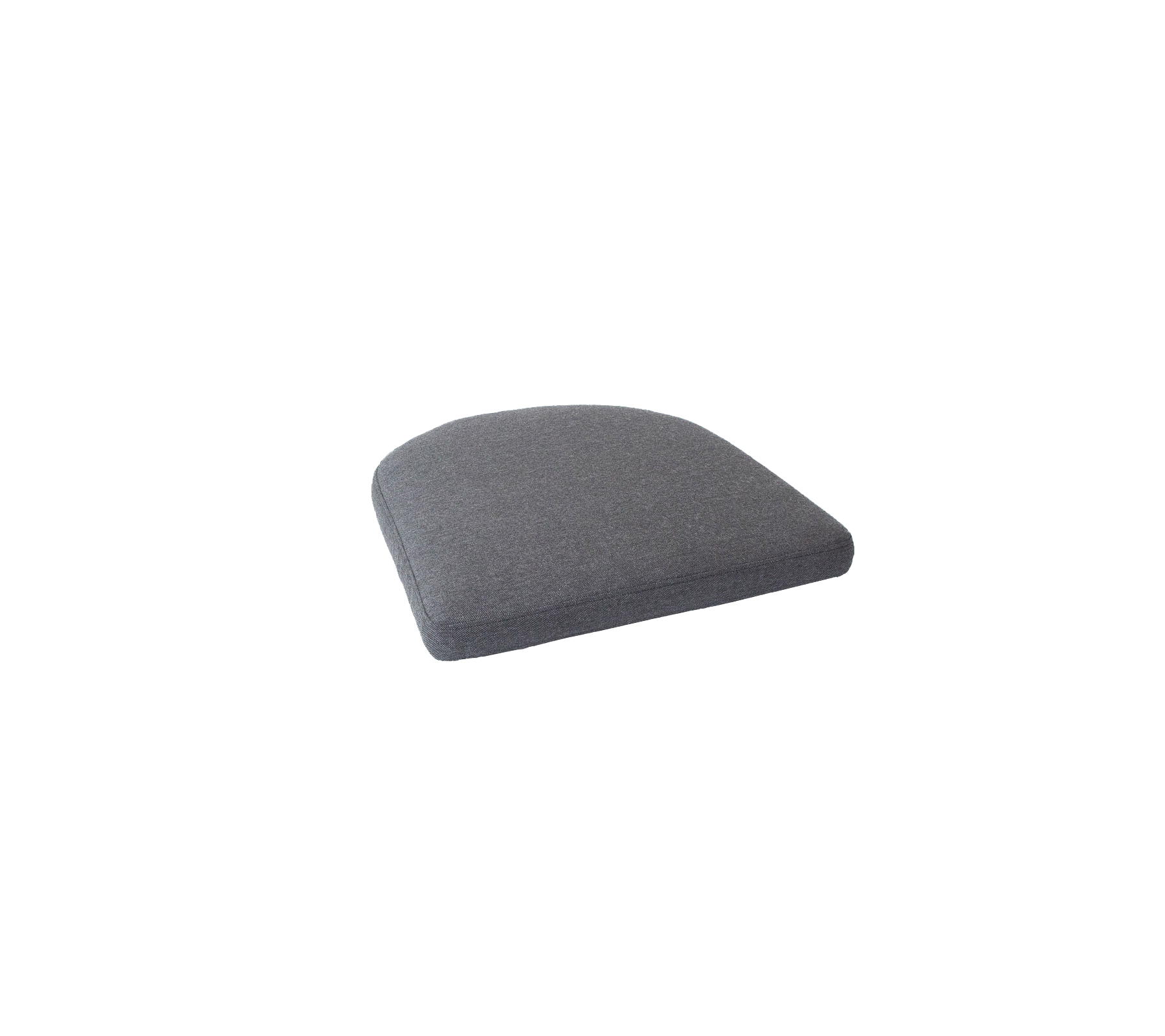 Gray cushion with a curved shape, designed for comfort and support in seating applications.