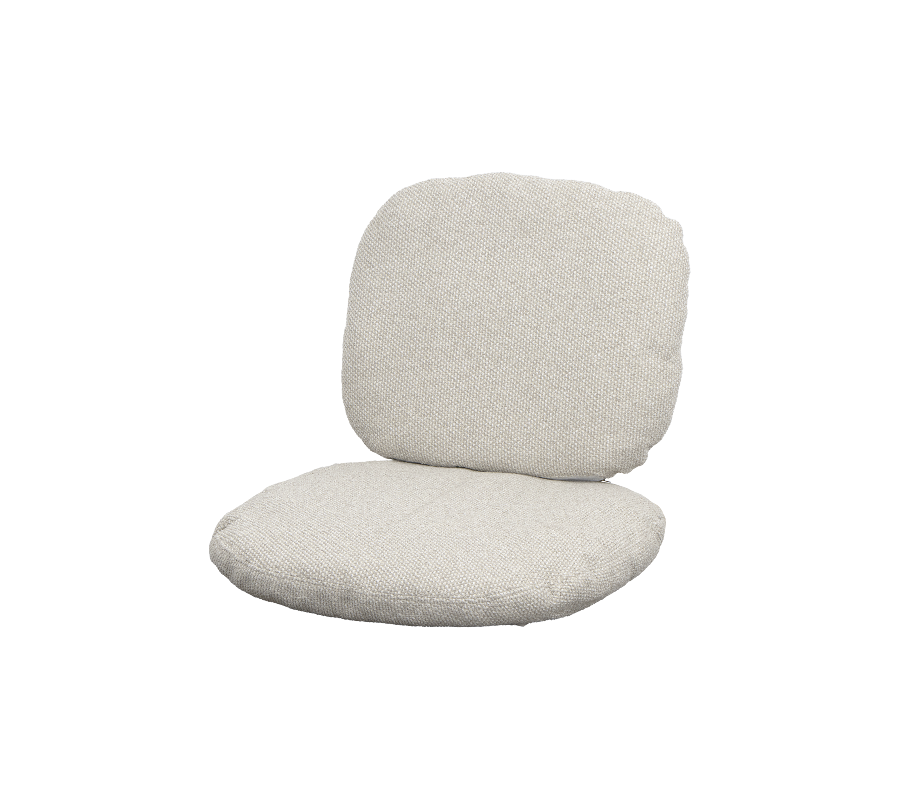 A soft, beige cushion seat with a rounded backrest, designed for comfort and casual seating. Ideal for lounging or relaxation.