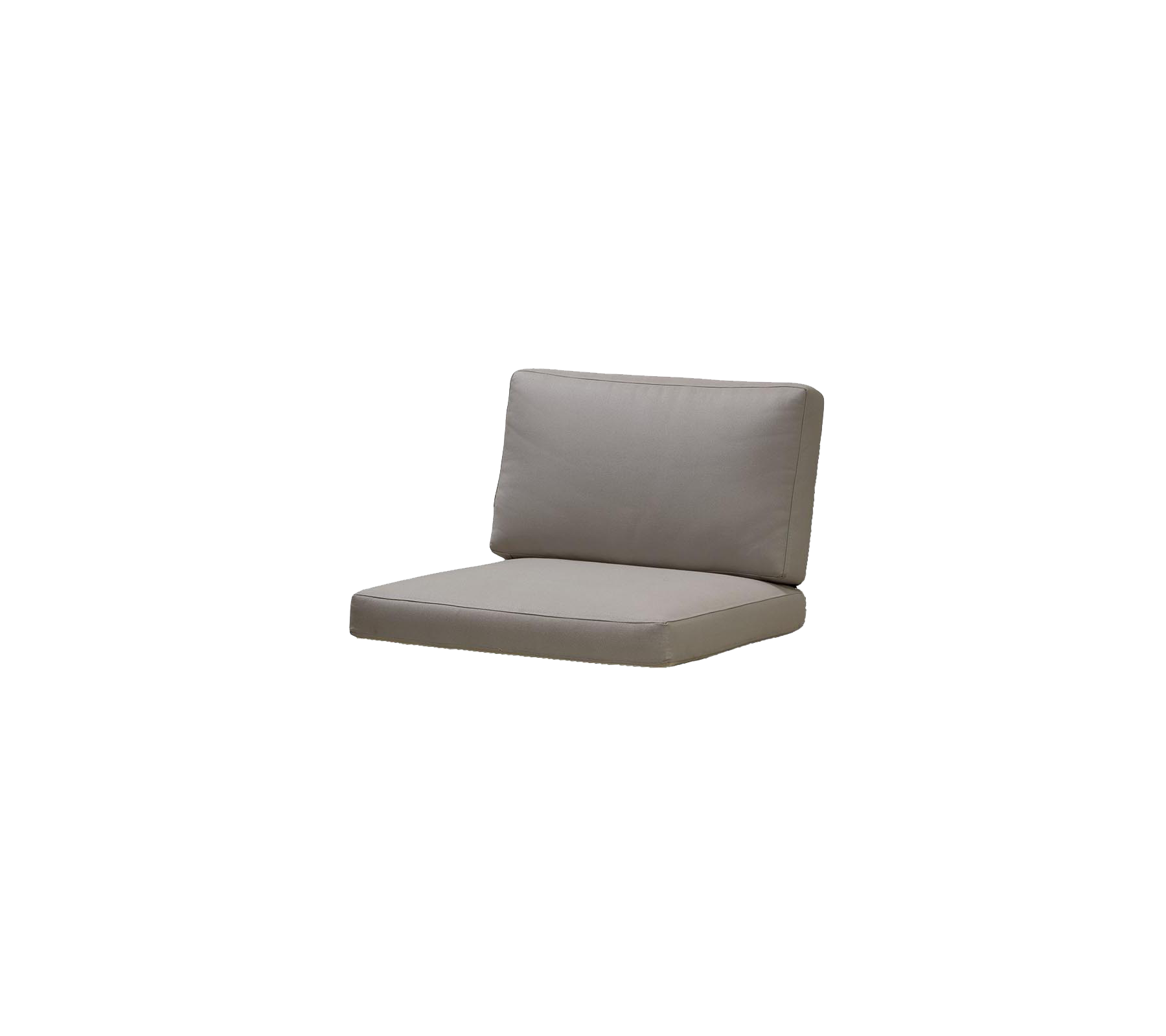 Cushion with a simple, modern design featuring a thick backrest and seat in a neutral color. Perfect for comfort and style.