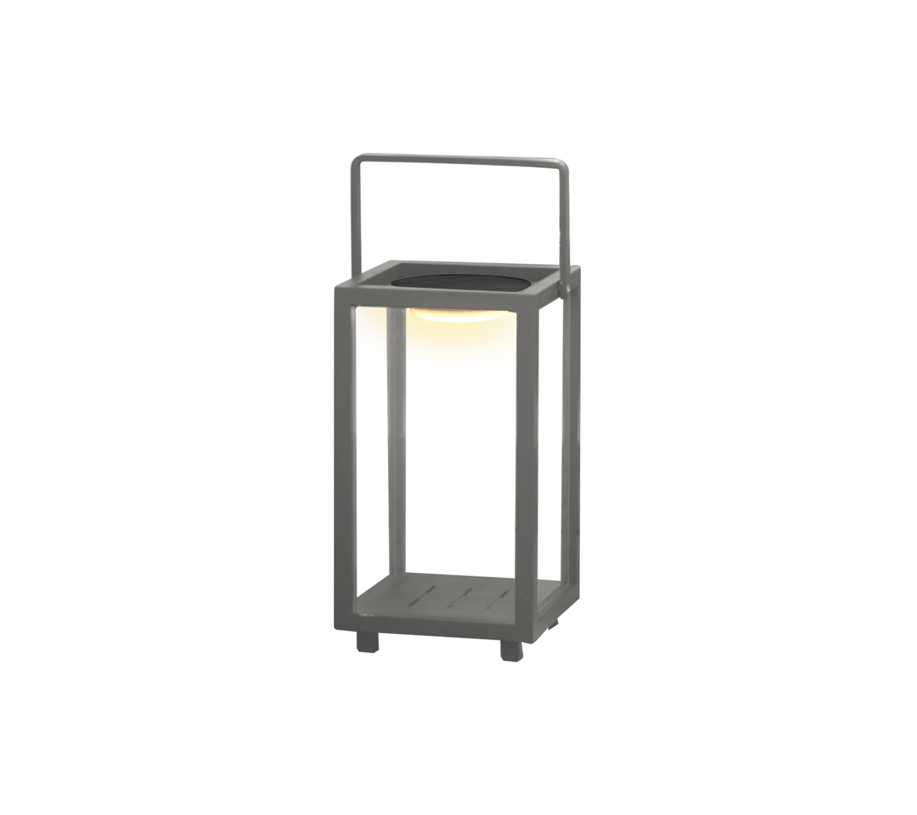 A modern LED lantern featuring a sleek design with a handle, providing stylish illumination in any setting.