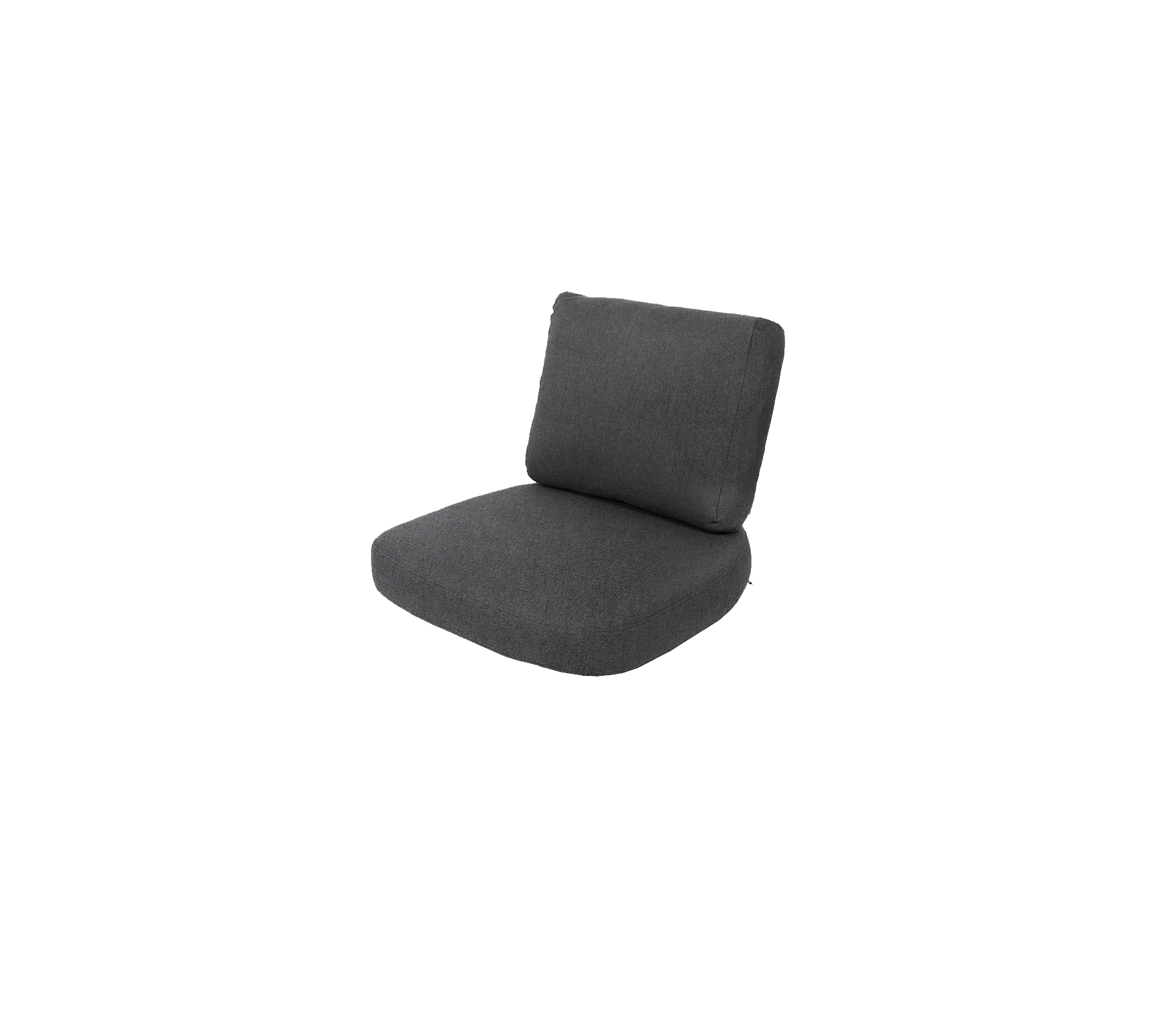 Stylish dark gray chair cushion with a comfortable backrest and seat, ideal for enhancing seating areas.