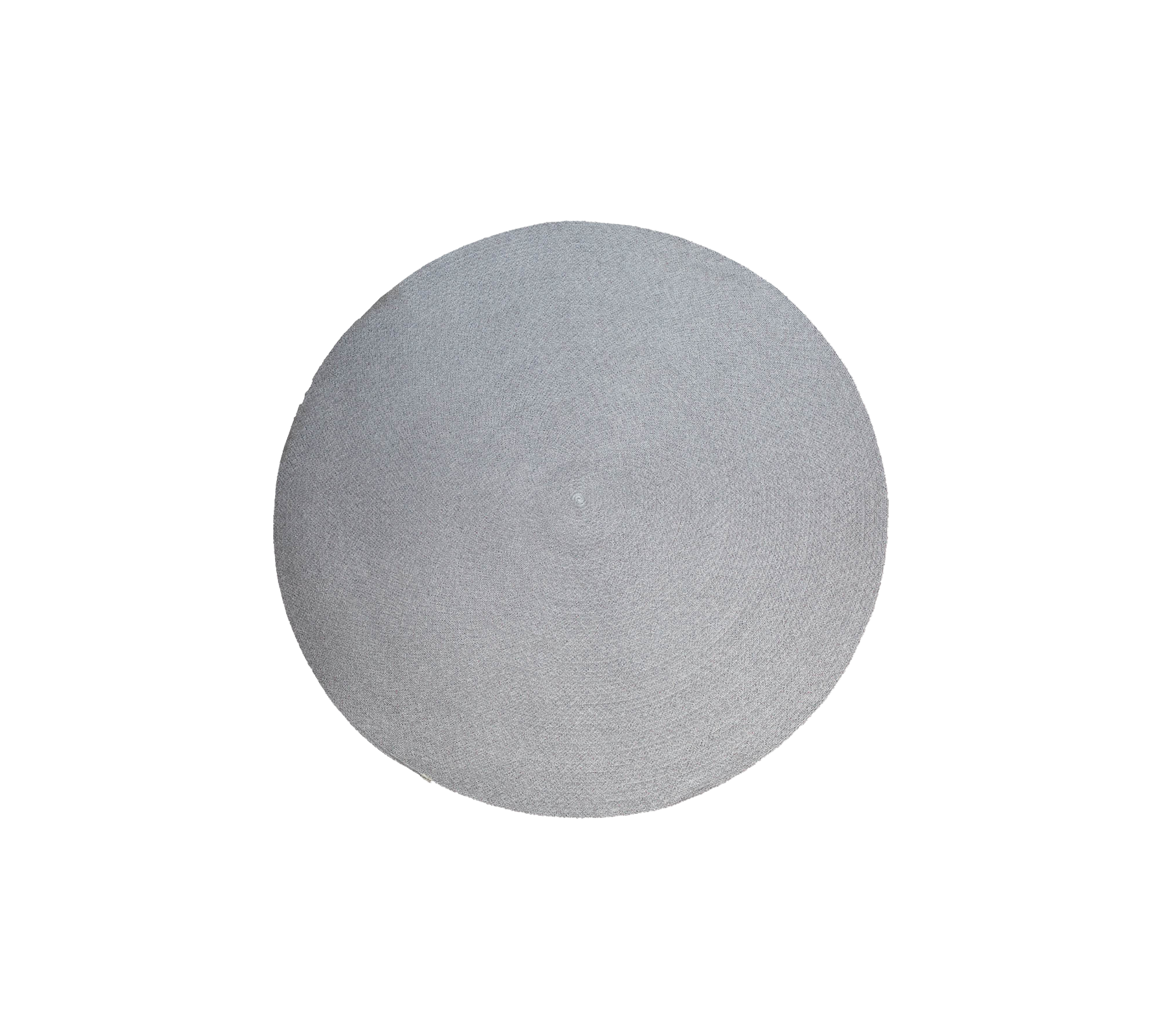 Dot outdoor rug, 140 cm diameter, multi-coloured with a swirl pattern, made from Cane-line Soft Rope. Simple and elegant flat weave design for outdoor spaces.