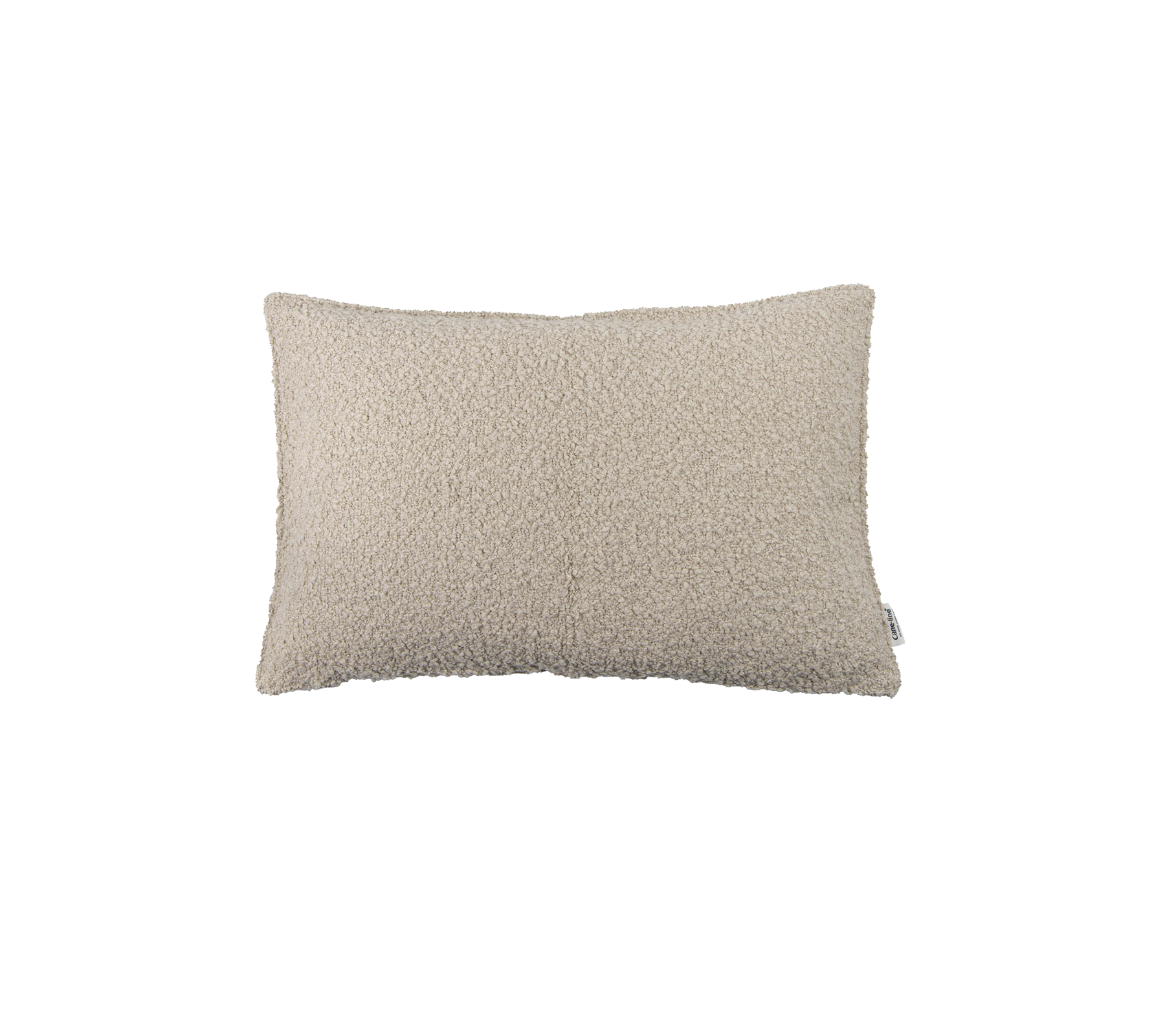 Rectangular cushion in a soft beige fabric, adding a touch of comfort and style to any setting.