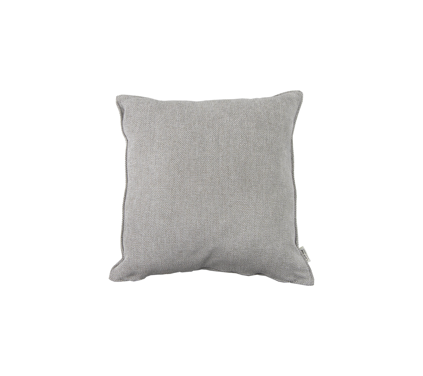 Gray textured throw pillow with a square shape, designed to complement various home decor styles.